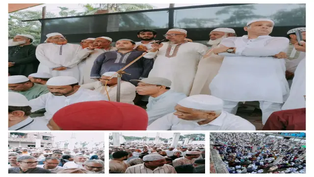 আওয়ামী লীগ নেতা ও সাবেক উপজেলা চেয়ারম্যান সুলতান মাহমুদ টিপুর জানাজায় মানুষের ঢল।