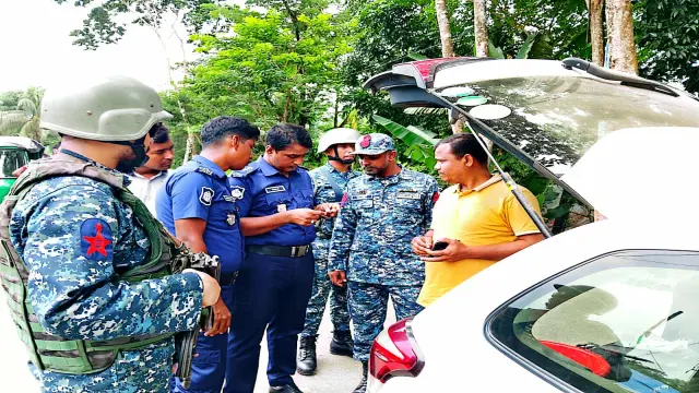 বামনায় যৌথ চেকপোস্ট, জরিমানা আদায়