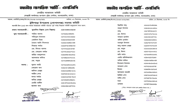 ঘোষণার ৬ মাস পর টুঙ্গিপাড়ায় এনসিপির সমন্বয় কমিটি গঠন