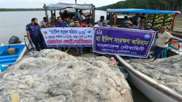 গলাচিপায় মা ইলিশ সংরক্ষণে নিষেধাজ্ঞা অমান্য, তিনজনের কারাদণ্ড