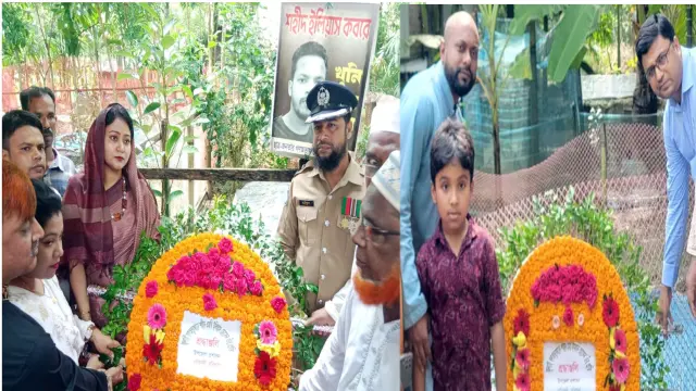 গণঅভ্যুত্থানে গৌরনদীর তিন  শহীদের কবরে প্রশাসনের  শ্রদ্ধা