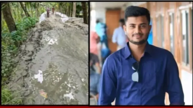 মেহেন্দিগঞ্জে  তরুন ছাত্রনেতা রনির ব্যক্তিগত উদ্যোগে রাস্তাসংস্কার