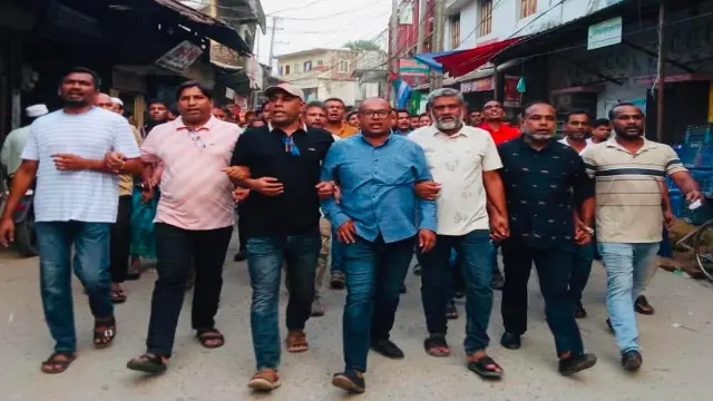 নিষিদ্ধ আওয়ামী লীগের বিরুদ্ধে মেহেন্দিগঞ্জ যুবদলের বিক্ষোভ মিছিল  ও প্রতিবাদ সভা।