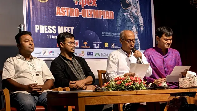 সংবাদ সম্মেলনে বক্তারা  ১৮ জুলাই বরিশালে   অ্যাস্ট্রো-অলিম্পিয়াড
