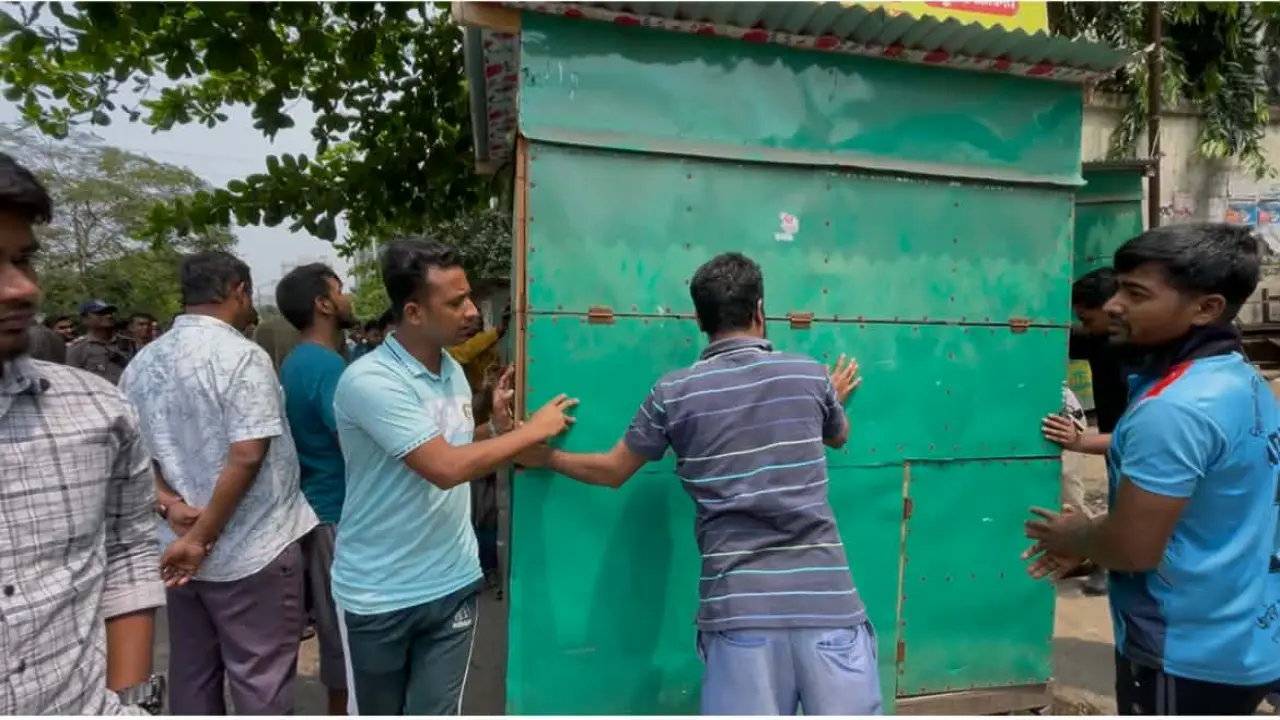 আগারগাঁওয়ে অবৈধ দখল উচ্ছেদ ও ট্রাফিক আইন বাস্তবায়নে কঠোর অভিযান।