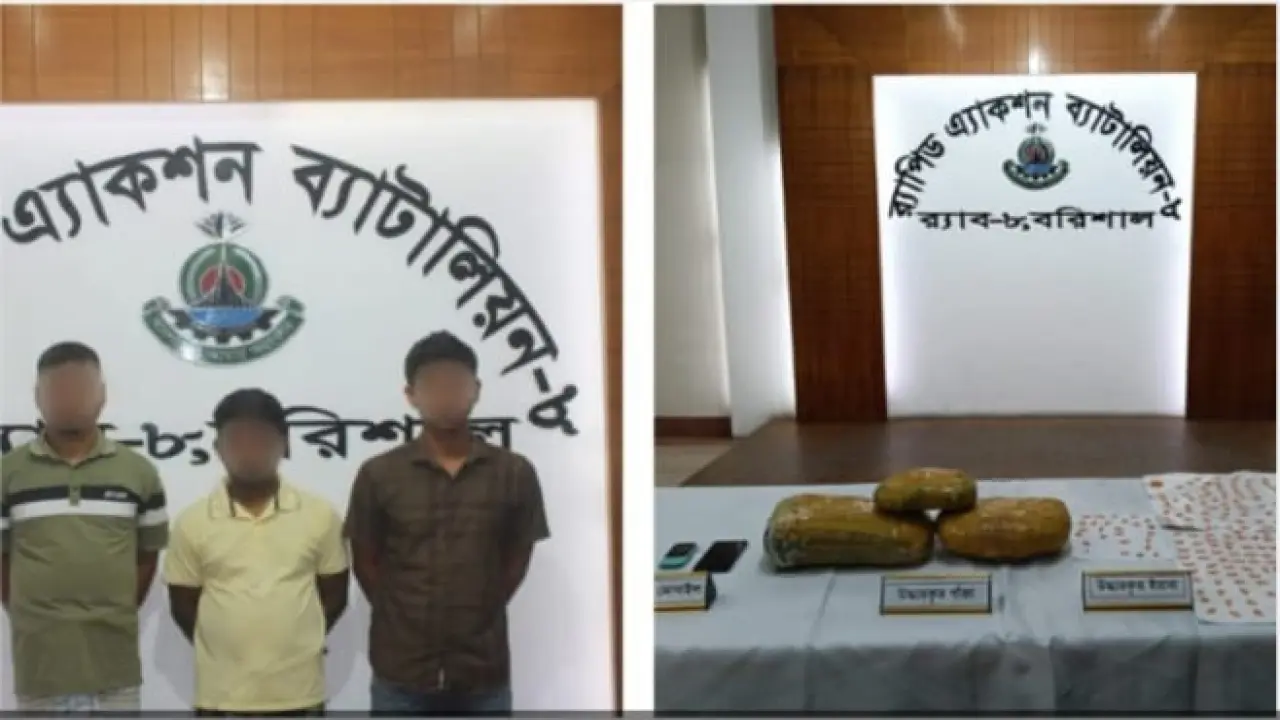 বাকেরগঞ্জে র‍্যাবের জোড়া অভিযান: ইয়াবা ও গাঁজাসহ দুই মাদক কারবারি গ্রেপ্তার