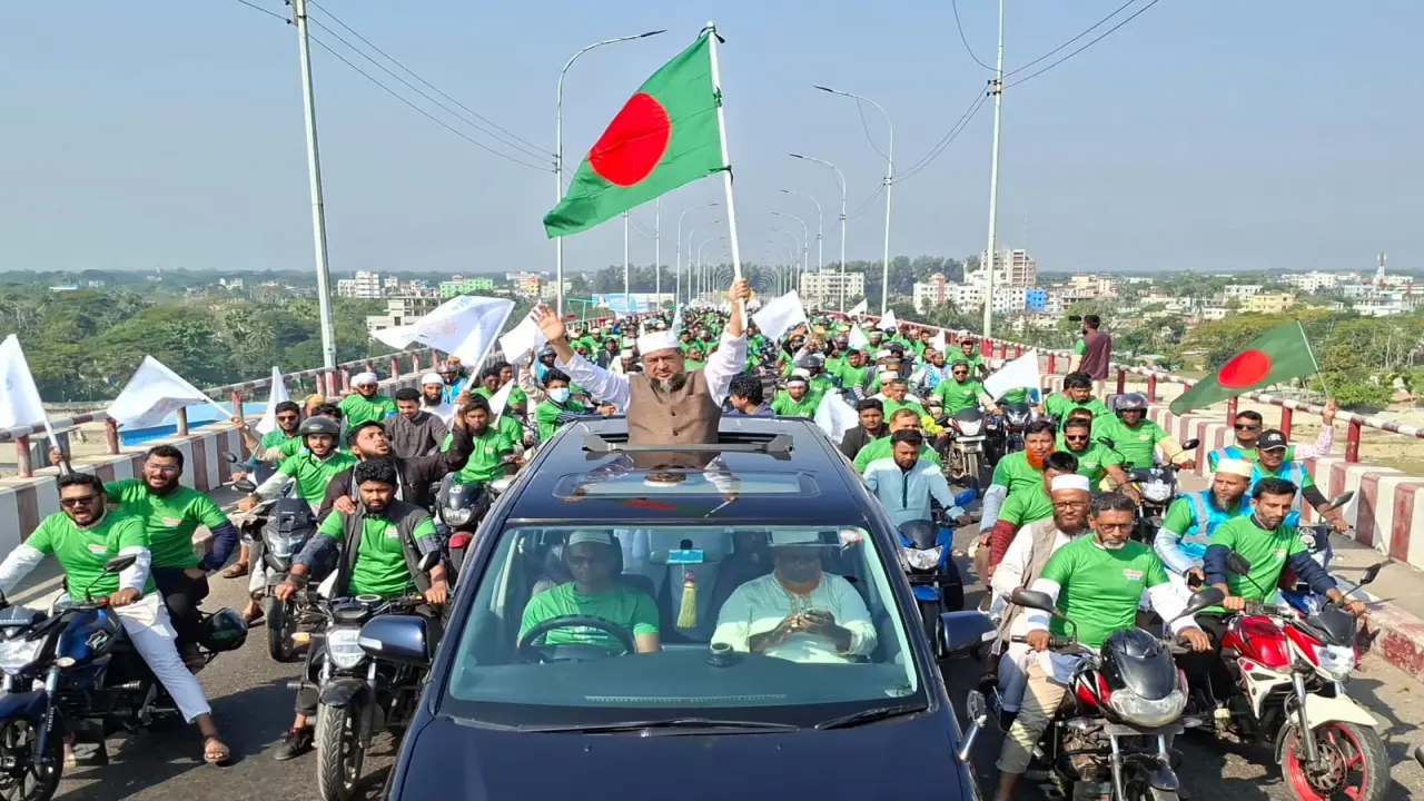 বরিশালে দাঁড়িপাল্লার সমর্থনে বর্ণাঢ্য এবং সুশৃঙ্খল মোটরসাইকেল শোভাযাত্রা