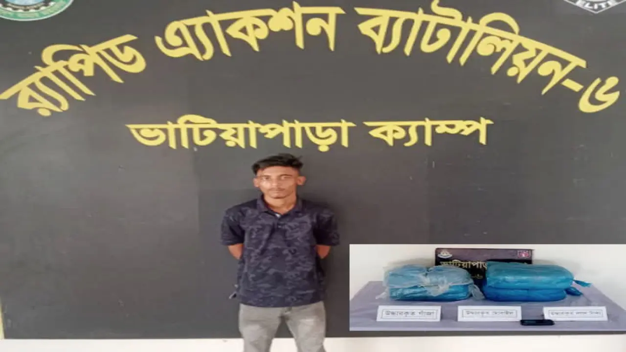 গোপালগঞ্জে ৭ কেজি গাঁজাসহ মাদক ব্যবসায়ী আটক