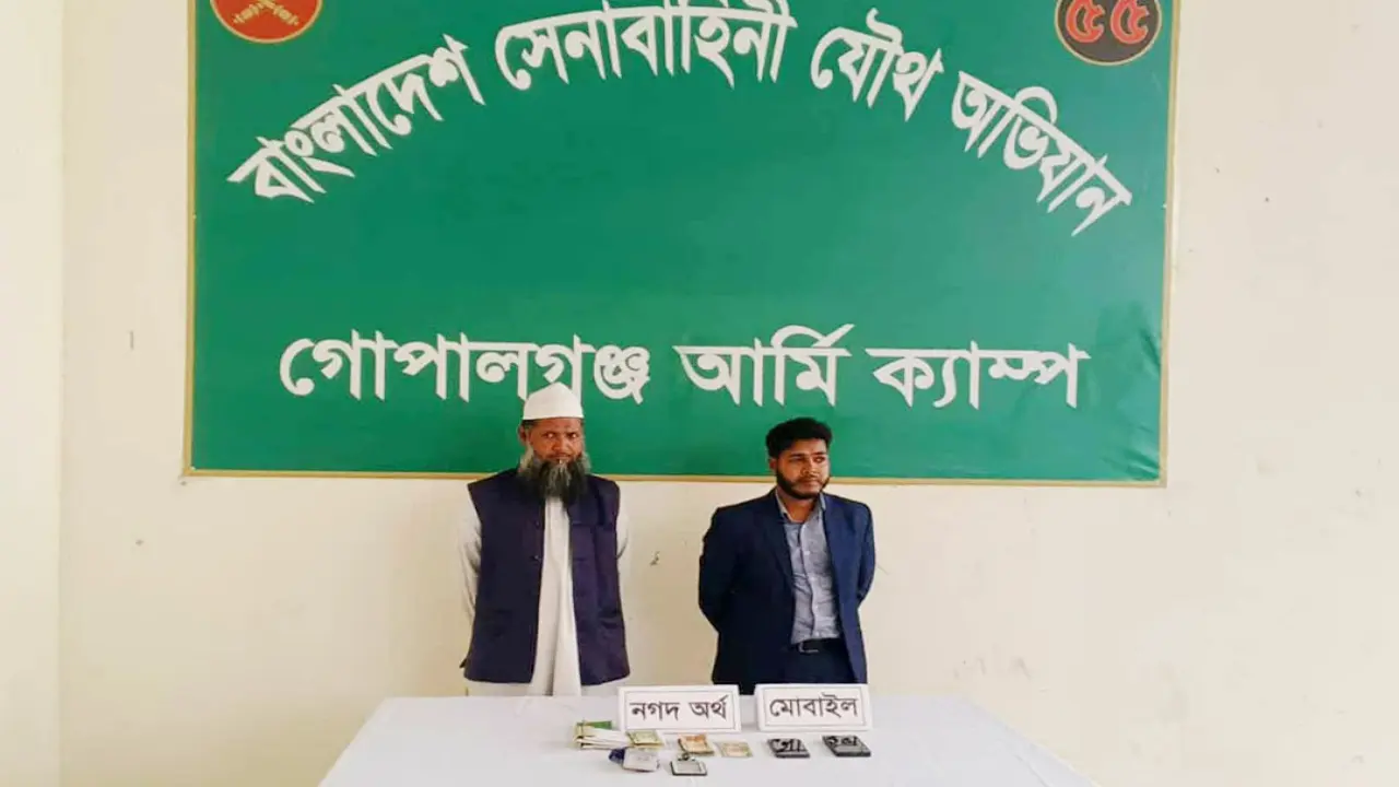 গোপালগঞ্জে সাংবাদিক সেজে চাঁদাবাজি করতে গিয়ে দুই ব্যক্তি আটক