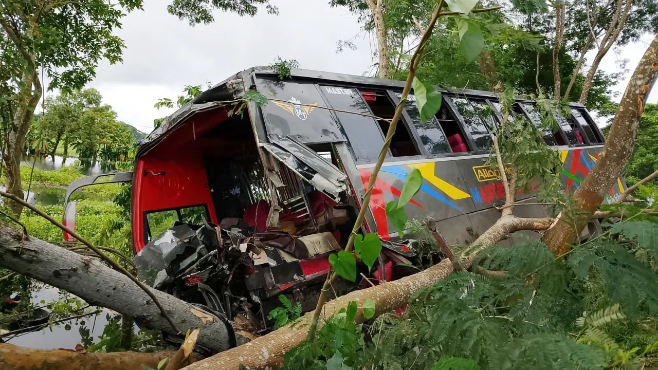 গোপালগঞ্জে যাত্রীবাহী বাস খাদে পড়ে আহত-২০
