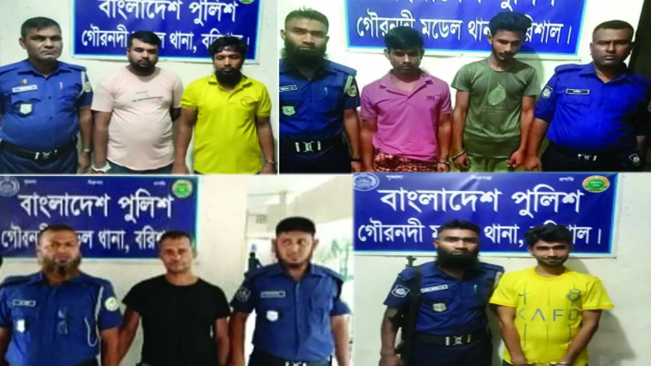 গৌরনদীতে ছয়জন  মাদক ব্যবসায়ীকে  গ্রেপ্তার
