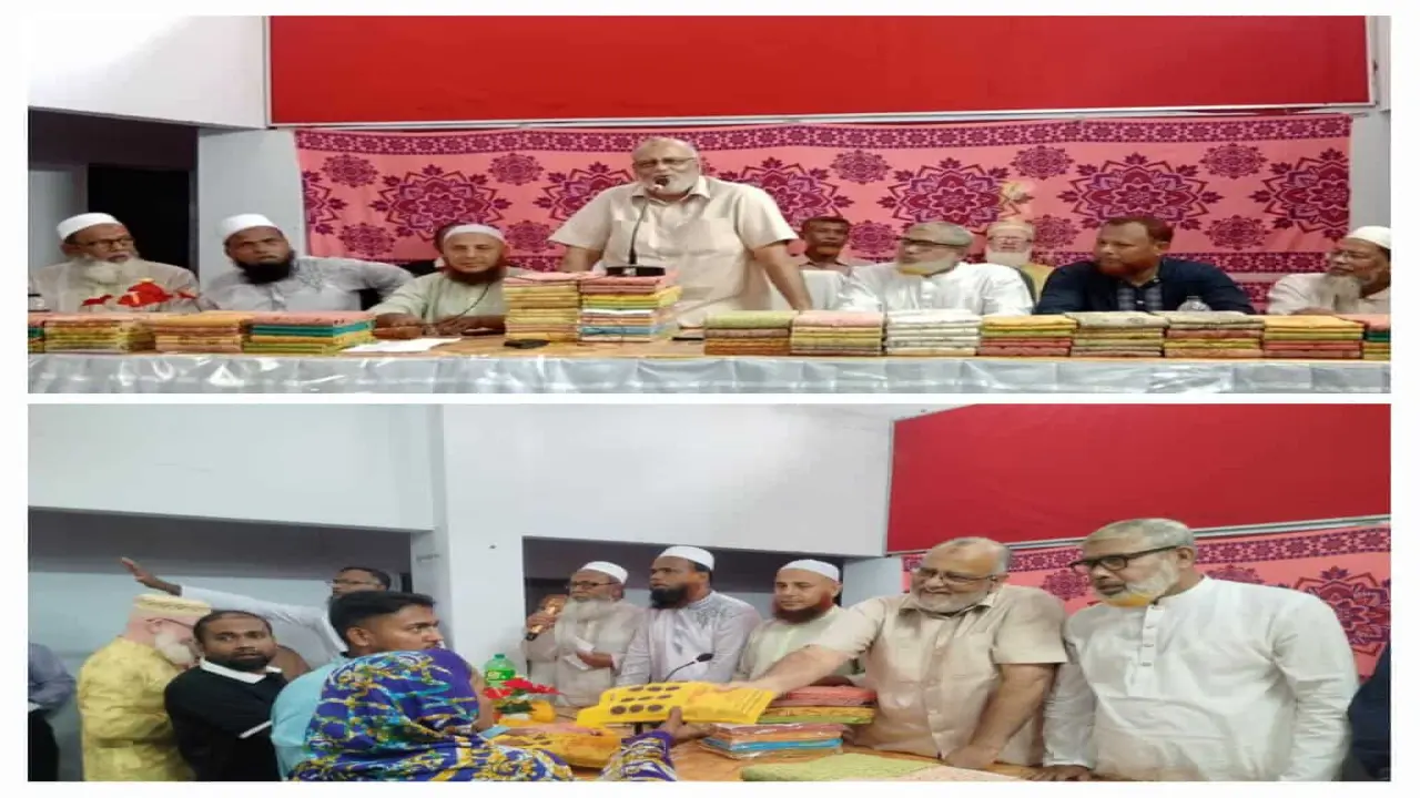 ঝিকরগাছা জামায়াতের উদ্যোগে সনাতন ধর্মের নারীদের মাঝে শাড়ি বিতরণ