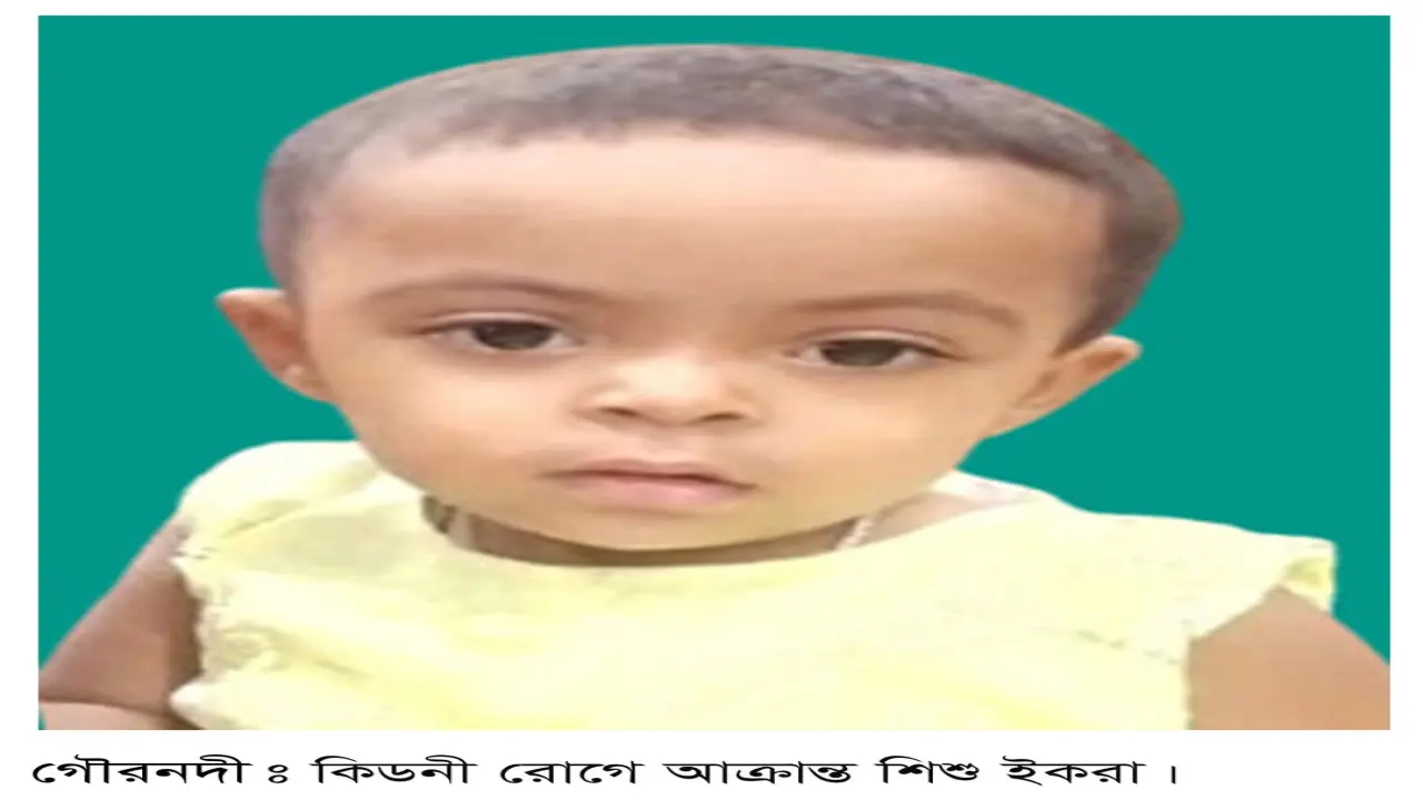 কিডনী রোগে আক্রান্ত শিশু ইকরার অর্থাভাবে চিকিৎসা বন্ধ