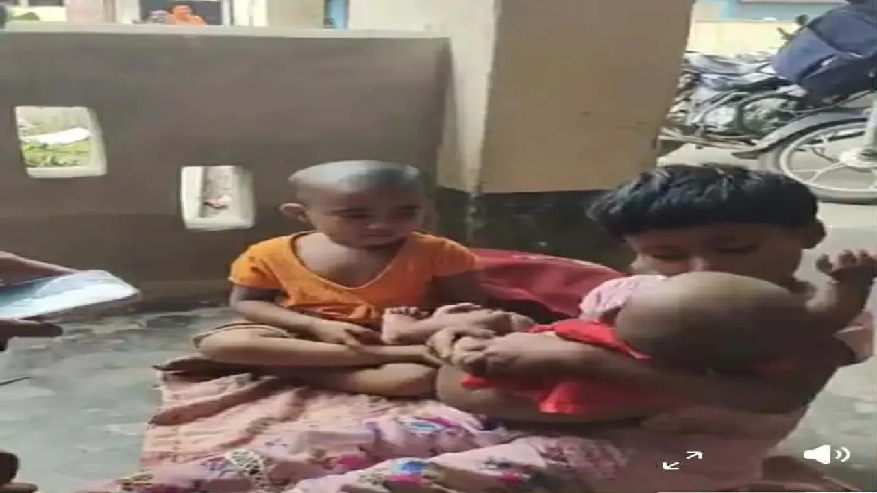 অভাবের তাড়নায় ইউনিয়ন পরিষদে ৩ শিশু সন্তান রেখে  চলে গেলেন মা