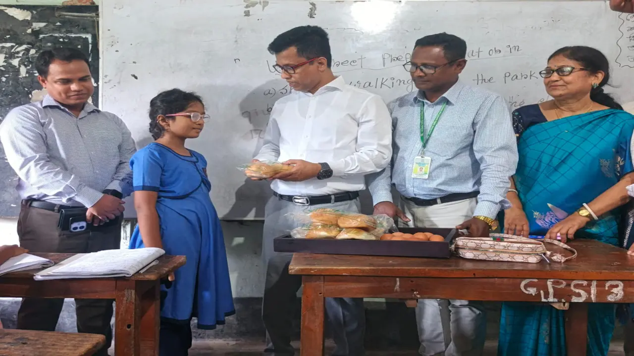 স্বরূপকাঠিতে ডিসির স্কুল ফিডিং কার্যক্রম পরিদর্শন