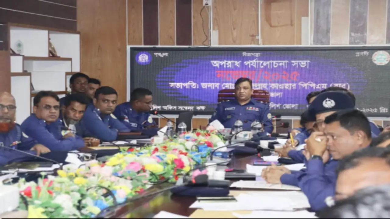 ভোলা জেলা পুলিশের মাস্টার প্যারেড,কল্যাণ ও অপরাধ সভা অনুষ্ঠিত