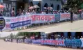 বরিশালে ছয়-লেন মহাসড়কের দাবিতে তিন কিলোমিটারজুড়ে মানববন্ধন